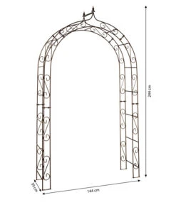 Dehner Metall-Rosenbogen Jasmin, Ca. B144/H244/T39 Cm -Markenqualität 1379957 WE BG 001 MetallRosenbogenKupferMetRosenbogenKupfer140strebe