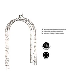 Dehner Metall-Rosenbogen Jasmin, Ca. B144/H244/T39 Cm -Markenqualität 1379957 WE IG 001 MetallRosenbogenKupfer