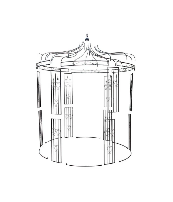 Dehner Metall-Pavillon Heart, Rund, Schwarz, Ca. Ø232/H271 Cm 6 Dehner Metall-Pavillon Heart, Rund, Schwarz, Ca. Ø232/H271 Cm – Bild 4