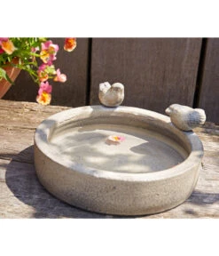 Dehner Keramik Vogeltränke Mit 2 Vögeln, Ca. Ø 28 Cm -Markenqualität 1404763 WE MO 004 KeramikVogeltraenkeGartendeko