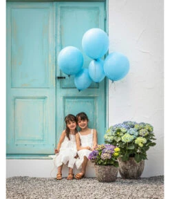 Dehner Keramik-Topf Rhodos, Rund, Blau-grün -Markenqualität 20190523 WE MO 001 Hortensien Outdoor blau