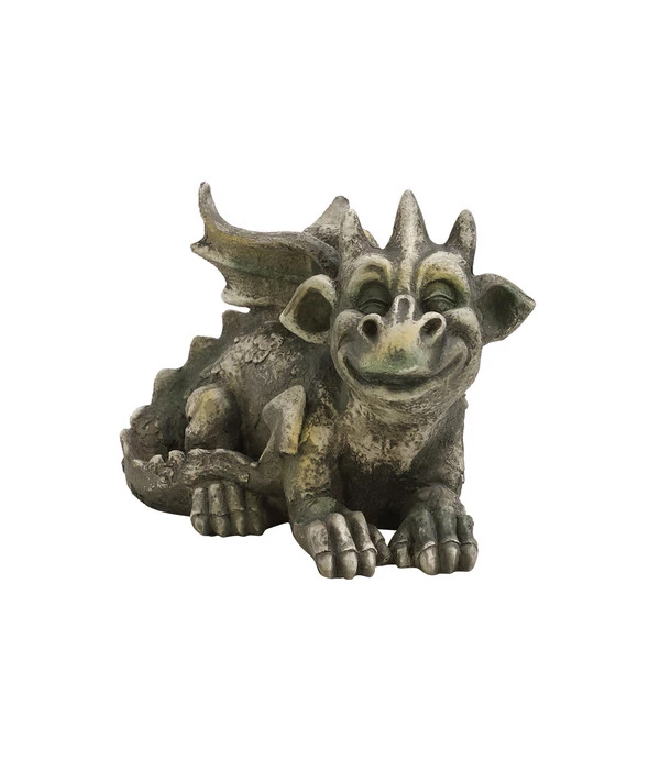 Polyresin Drache Liegend, Grau, 23 X 16 X 19 Cm 3 Polyresin Drache Liegend, Grau, 23 X 16 X 19 Cm