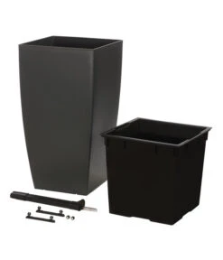 Dehner Kunststoff-Pflanztopf New York, Quadratisch, Ca. B30/H57/T30 Cm -Markenqualität 2460004 WE DE 002 DehnerKunststoffTopfkonisch36x36x66cmgrauBlumentopf