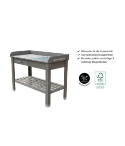 Dehner Holz-Pflanztisch Montreal, Ca. B110/H91/T51,5 Cm -Markenqualität 2848018 WE IG 001 DehnerHolzPflanztischMontreal