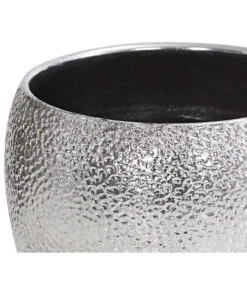 Dehner Keramik-Übertopf Rosella, Bauchig, Silber -Markenqualität 3136926 PR DE 001 KeramikTopfRosellaChromDehnerExpressHerzig