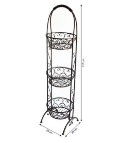 Dehner Metall-Etagere Mit Drei Körben 7 Dehner Metall-Etagere Mit Drei Körben -Markenqualität 3170370 WE BG 001 MetallEtageremitdreiKoerbenFigurenGartendekoGartendekoration