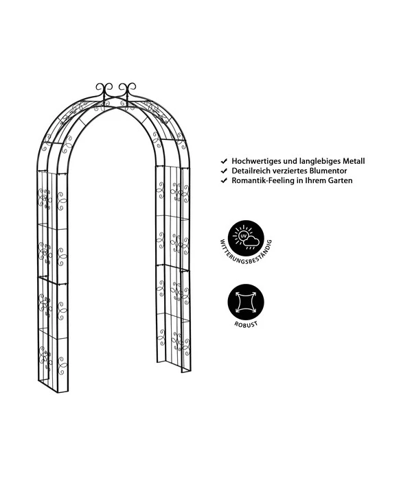 Dehner Metall-Rosenbogen Belmont, Ca. B121,5/H239/T38 Cm 5 Dehner Metall-Rosenbogen Belmont, Ca. B121,5/H239/T38 Cm – Bild 3
