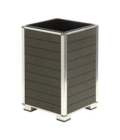 Dehner WPC-Pflanztopf Inkl. Kunststoff-Einsatz, Anthrazit