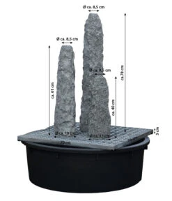 Dehner Granit-Gartenbrunnen Mountains, Ca. H83 Cm -Markenqualität 3253283 WE DE 002 DehnerGranitGartenbrunnenMountains25x25x80cm