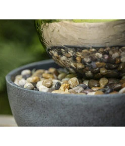 Dehner Edelstahl-Gartenbrunnen Globe, Ca. Ø32/H52 Cm -Markenqualität 3257623 WE DE 002 EdelstahlGartenbrunnenGlobeNEU