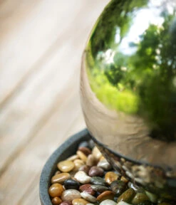 Dehner Edelstahl-Gartenbrunnen Globe, Ca. Ø32/H52 Cm -Markenqualität 3257623 WE DE 003 DehnerEdelstahlGartenbrunnenGlobe