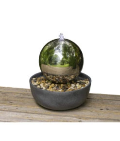 Dehner Edelstahl-Gartenbrunnen Globe, Ca. Ø32/H52 Cm -Markenqualität 3257623 WE MO 001 EdelstahlGartenbrunnenGlobeNEU