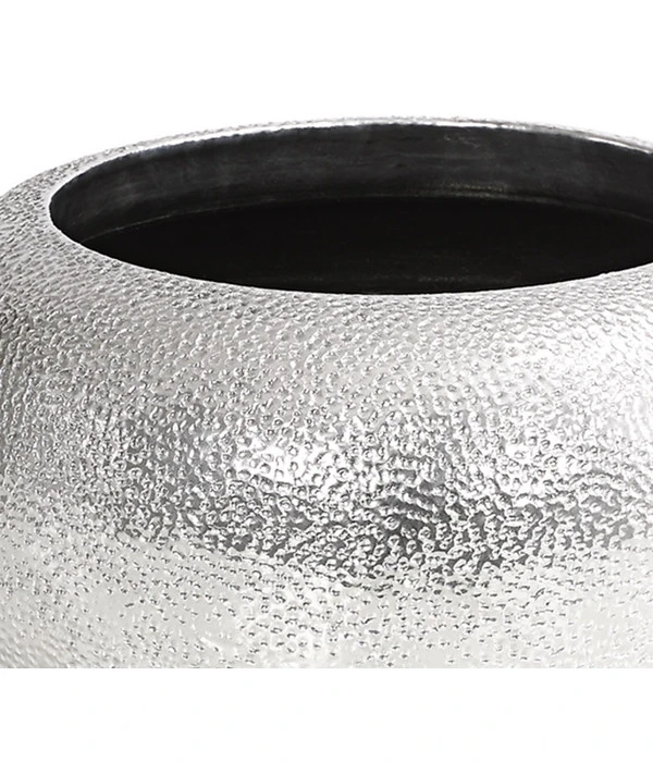 Dehner Keramik-Übertopf Rosella, Bauchig, Silber 4 Dehner Keramik-Übertopf Rosella, Bauchig, Silber – Bild 2