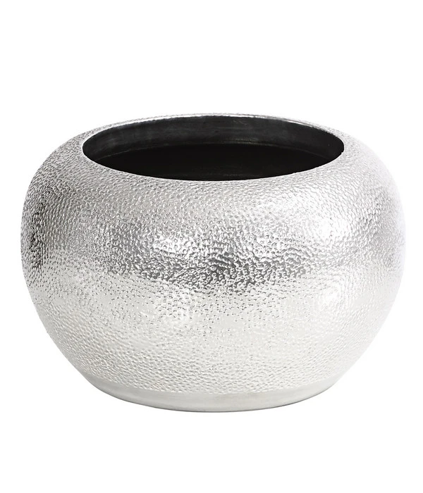 Dehner Keramik-Übertopf Rosella, Bauchig, Silber 3 Dehner Keramik-Übertopf Rosella, Bauchig, Silber