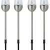 Dehner Solar-Edelstahlleuchte, 4er-Set