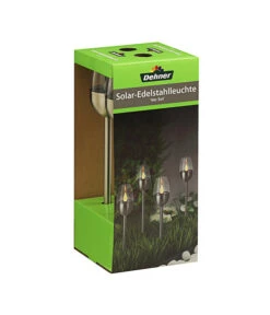 Dehner Solar-Edelstahlleuchte, 4er-Set -Markenqualität 4034195 WE FS 004 DehnerSolarEdelstahlleuchte4erSet