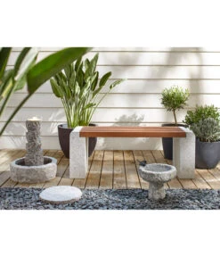 Dehner Granit-Gartenbrunnen Drill, Ca. Ø45/H55 Cm -Markenqualität 4071049 WE MO 001 DehnerGranit GartenbankmitWPCFlaecheSteinbankSitzbank