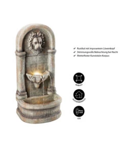 Dehner Polyresin-Wandbrunnen Faro, Ca. B49,5/H103,5/T38 Cm -Markenqualität 4072344 WE IG 001 DehnerPolyresinGartenbrunnenFaro