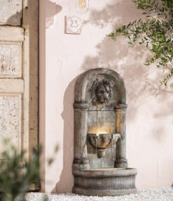 Dehner Polyresin-Wandbrunnen Faro, Ca. B49,5/H103,5/T38 Cm -Markenqualität 4072344 WE MO 002 DehnerPolyresinGartenbrunnenFaro