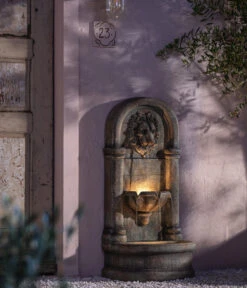 Dehner Polyresin-Wandbrunnen Faro, Ca. B49,5/H103,5/T38 Cm -Markenqualität 4072344 WE MO 003 DehnerPolyresinGartenbrunnenFaro