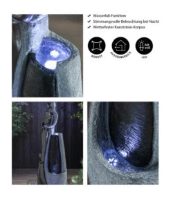 Dehner Polyresin-Gartenbrunnen Family, Ca. B42,5/H120/T27 Cm -Markenqualität 4079901 WE IG 001 DehnerPolyresinGartenbrunnenFamily