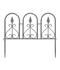 Dehner Metall-Beetzaun Lilie, Ca. B57/H48/T1 Cm, Dunkelgrau