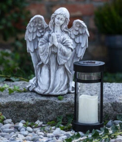 Dehner Polyresin-Engel Kniend, Ca. B26/H33,8/T17,5 Cm -Markenqualität 4331781 WE MO 003 Engel