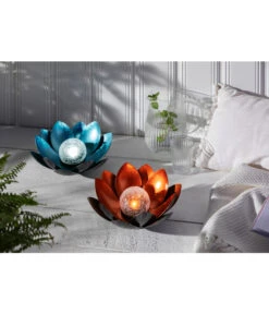 Dehner Solar-Lotus, Ca. Ø27/H12 Cm -Markenqualität 4398707 WE MO 002 SolarLotusVictoria