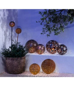 Dehner Solarstab Kugelleuchte Luanda, Ca. Ø16/H120 Cm -Markenqualität 4405049 WE MO 004 SolarstabKugelleuchteLuanda