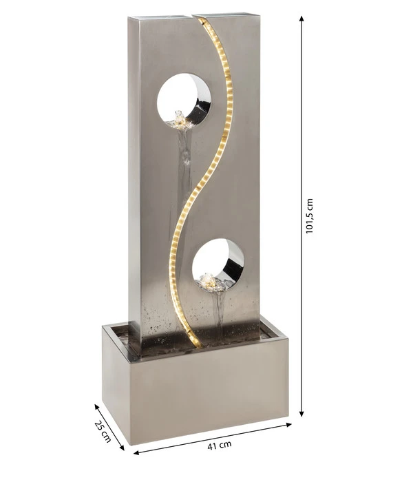 Dehner Edelstahl-Gartenbrunnen Shanghai, Ca. B41/H101,5/T25 Cm 6 Dehner Edelstahl-Gartenbrunnen Shanghai, Ca. B41/H101,5/T25 Cm – Bild 4