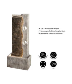 Dehner Polyresin-Gartenbrunnen Eclipse, Ca. H100 Cm -Markenqualität 4447504 WE IG 001 DehnerPolyresinGartenbrunnenEclipsegedreht