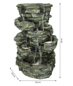 Dehner Polyresin-Gartenbrunnen Rocky, Ca. B39,5/H60/T32,5 Cm -Markenqualität 4447579 WE BG 001 DehnerPolyresinGartenbrunnenRockyNeu