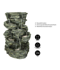 Dehner Polyresin-Gartenbrunnen Rocky, Ca. B39,5/H60/T32,5 Cm -Markenqualität 4447579 WE IG 001 DehnerPolyresinGartenbrunnenRocky