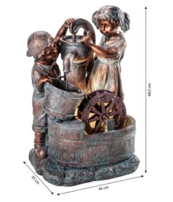Dehner Polyresin-Gartenbrunnen Lea Und Leon, Ca. B45/H68,5/T35 Cm -Markenqualität 4447587 WE BG 001 DehnerPolyresinGartenbrunnenLeaundLeon