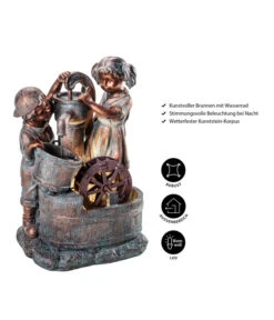 Dehner Polyresin-Gartenbrunnen Lea Und Leon, Ca. B45/H68,5/T35 Cm -Markenqualität 4447587 WE IG 001 DehnerPolyresinGartenbrunnenLeaundLeon