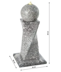 Dehner Granit-Gartenbrunnen Tower, Ca. B56/H60/T56 Cm -Markenqualität 4451621 WE DE 001 DehnerGranitGartenBrunnenTower
