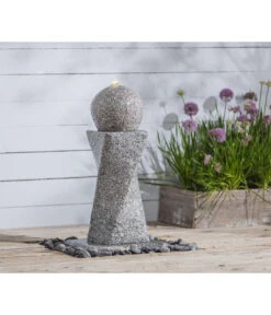 Dehner Granit-Gartenbrunnen Tower, Ca. B56/H60/T56 Cm -Markenqualität 4451621 WE MO 002 DehnerGranitGartenBrunnenTowerNEU