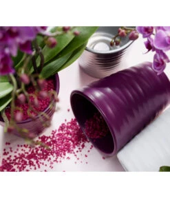 Dehner Keramik-Übertopf Wave, Konisch -Markenqualität 5014188 PR MO 001 OrchideenUebertopfWavePflaume