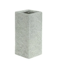 Dehner Leichtbeton-Pflanzvase Rock, Quadratisch, Grau