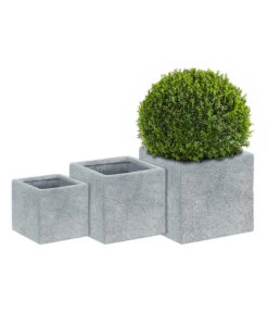 Dehner Leichtbeton-Topf Rock, Quadratisch, Grau -Markenqualität 5157524 5157532 5157540 WE MO 002 DehnerLeichtbetonTopf