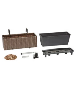 Dehner Kunststoff-Balkonkasten Florenz, Braun -Markenqualität 5337845 BildD 002 PolyrattanBlumenkastenFlorenzKastenFlorenz50X19x20cm