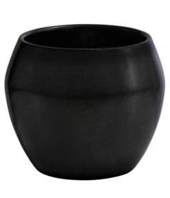 Dehner Keramik-Übertopf Lanzo, Bauchig, Anthrazit, Ca. Ø11 Cm