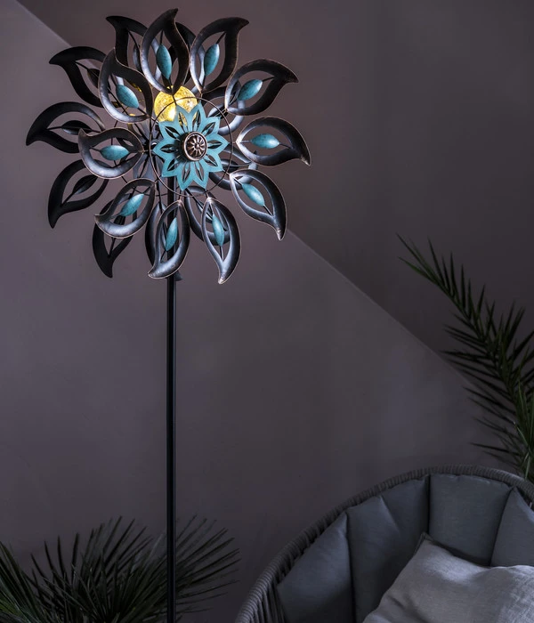 Dehner Solar Windrad Viento, Ca. B51/H176,8/T18,5 Cm 4 Dehner Solar Windrad Viento, Ca. B51/H176,8/T18,5 Cm – Bild 2