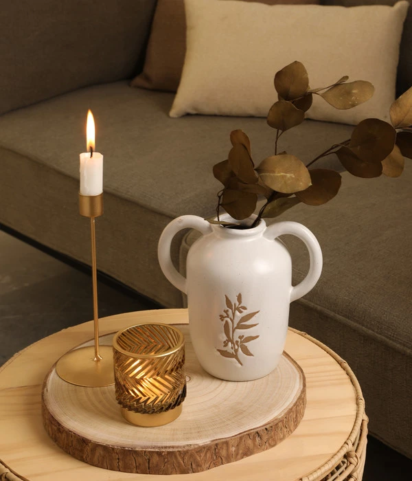 Dehner Tischdeko-Set, Weiß/gold, 4-teilig 4 Dehner Tischdeko-Set, Weiß/gold, 4-teilig – Bild 2