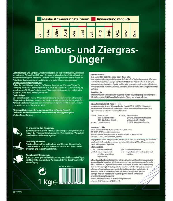 Dehner Bambus- Und Ziergrasdünger, 1 Kg 4 Dehner Bambus- Und Ziergrasdünger, 1 Kg – Bild 2