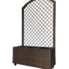 Dehner Polyrattan-Kasten Mit Spalier Und Rollen, Ca. B81/H144/T33 Cm, Braun -Markenqualität 6727259 WE FS 001 DehnerPolyrattanBlumenkastenmitSpalier