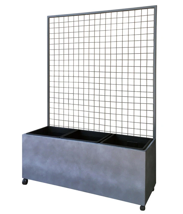 Dehner Leichtbeton-Kasten Mit Spalier Und Rollen, Ca. B100/H142/T37 Cm, Grau 3 Dehner Leichtbeton-Kasten Mit Spalier Und Rollen, Ca. B100/H142/T37 Cm, Grau