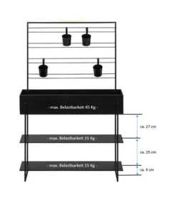 Dehner Hochbeet Provence, Ca. B100/H160/T30 Cm -Markenqualität 6731624 WE BG 001 DehnerHochbeetSkizze