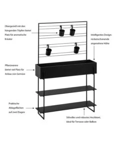 Dehner Hochbeet Provence, Ca. B100/H160/T30 Cm -Markenqualität 6731624 WE IG 001 DehnerHochbeetProvenceSchwarz