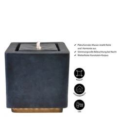 Dehner Polyresin-Gartenbrunnen Praca Mit LED-Beleuchtung, Quadratisch -Markenqualität 6743645 WE IG 001 DehnerPolyresinGartenbrunnenPracaNEU